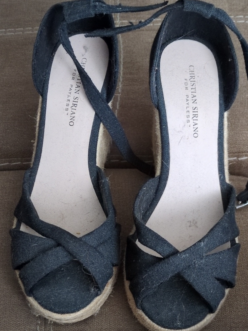 Christian Siriano Black Espadrille Wedge Sandals